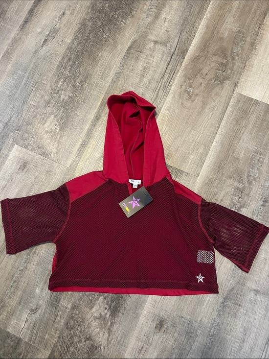 Rebel Athletics Other - NWT Rebel Athletic Cheer Athletics red mesh hooded crop top size YM